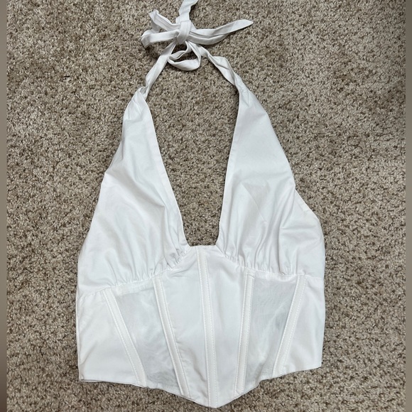 Bershka white corset halter top - Picture 2 of 3